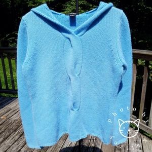 Mariele Waithe Blue Cashmere Sweater With Hood